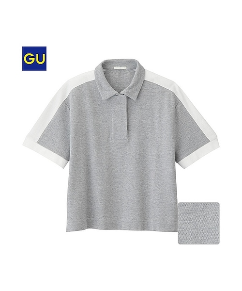 ROCK DUDU 半袖ポロシャツ グレー/ホワイト ニットシャツ CHOYA URBAN STYLE ニット 鹿の子ニット 半袖
