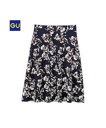 GU | （GU）カットソーフレアスカート（フラワー）(スカート)