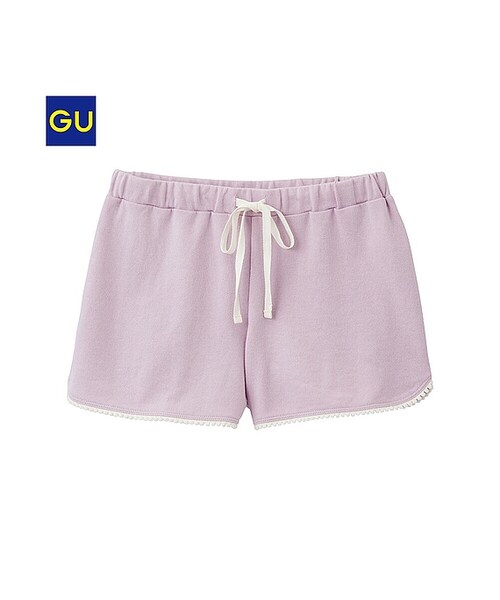 GU（ジーユー）の「（GU）ポンポンレースショートパンツ（WOMEN ⁄ ルームウェア・ルームシューズ・レディース・GRAY/BLACK/LIGHT PURPLE・M/XL/L/S）」の3枚目の写真