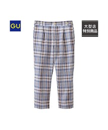 GU | （GU）リネンブレンドアンクルパンツ（チェック）(パンツ)
