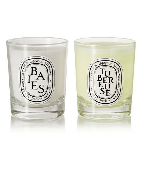 Diptyque ディプティック の Diptyque Baies And Tubereuse Set Of Two Mini Candles キャンドル Wear