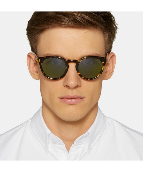 BARTON PERREIRA(バートン ペレイラ)の「Barton Perreira Dillinger Round-Frame Sunglasses(サングラス・メンズ・Brown・One Size)」の5枚目の写真