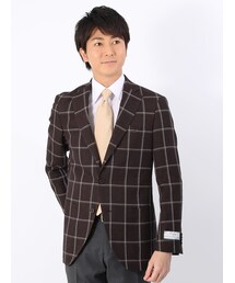 UNIVERSAL LANGUAGE | WEB限定 コットンリネンシルク ウインドーペーン柄ジャケット(ジャケット/アウター)