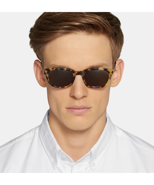 Illesteva（イレステーバ）の「Illesteva Keating D-Frame Tortoiseshell Acetate and Stainless Steel Sunglasses（サングラス・メンズ・Brown・One Size）」の6枚目の写真
