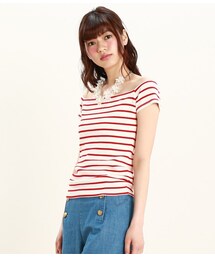 VIS | テレコボーダースクェアーネックプルオーバー(トップス)