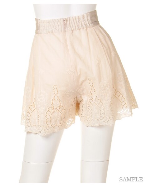 LILY BROWN（リリーブラウン）の「[L.B CANDY STOCK]ビジューレースショートパンツ（ショートパンツ・レディース・OWHT/PNK・0/1）」の4枚目の写真