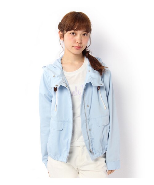 PAGEBOY（ページボーイ）の「ジップアップマウンテンパーカー（ジャケット/アウター・レディース・オフホワイト/サックス/ターコイズ）」の2枚目の写真