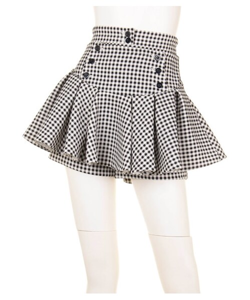 SNIDEL(スナイデル)の「ハイウエストスカートパンツ(ショートパンツ・レディース・LBLU/CHECK/NVY・0/1)」の2枚目の写真