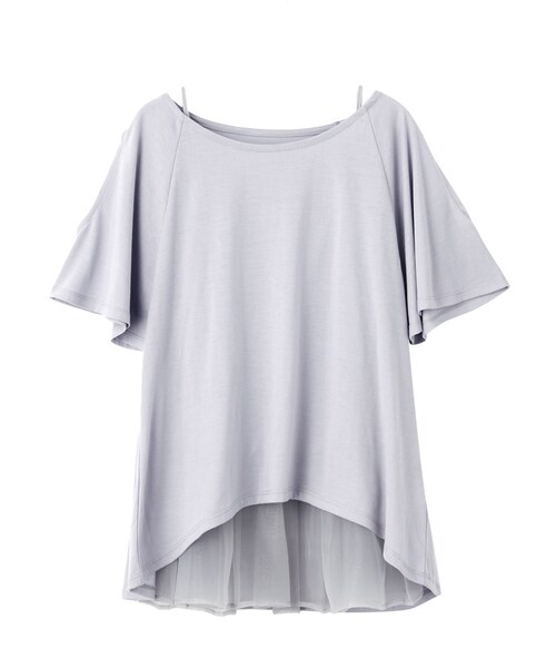 dazzlin（ダズリン）の「【green】ゆるレイヤードＴシャツ（トップス・レディース・イエロー/ブルー/ネイビー・F(Tシャツ)/F(キャミソール)）」の11枚目の写真