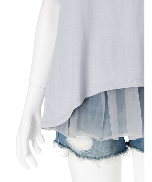 dazzlin（ダズリン）の「【green】ゆるレイヤードＴシャツ（トップス・レディース・イエロー/ブルー/ネイビー・F(Tシャツ)/F(キャミソール)）」の9枚目の写真