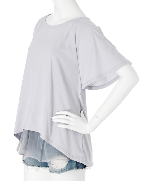 dazzlin（ダズリン）の「【green】ゆるレイヤードＴシャツ（トップス・レディース・イエロー/ブルー/ネイビー・F(Tシャツ)/F(キャミソール)）」の8枚目の写真