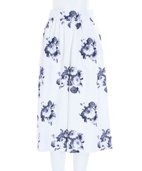 EMODA（エモダ）の「WIDE FLOWERガウチョ（パンツ・レディース・ホワイト/ブラック/ライトミックス/ダークミックス）」の8枚目の写真