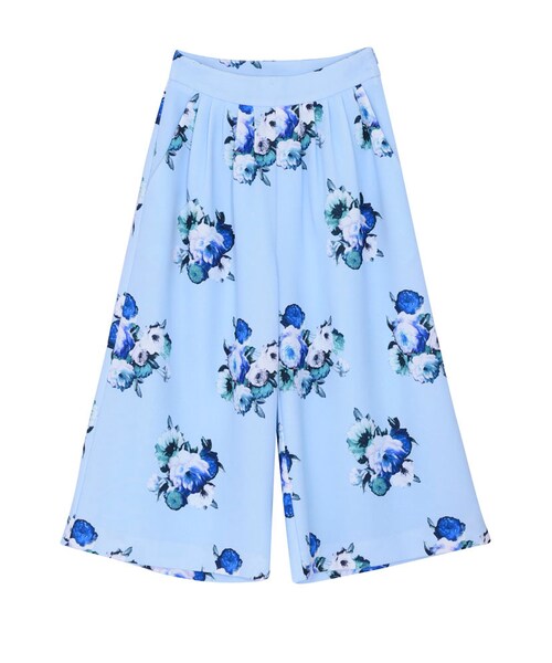 EMODA（エモダ）の「WIDE FLOWERガウチョ（パンツ・レディース・ホワイト/ブラック/ライトミックス/ダークミックス）」の3枚目の写真