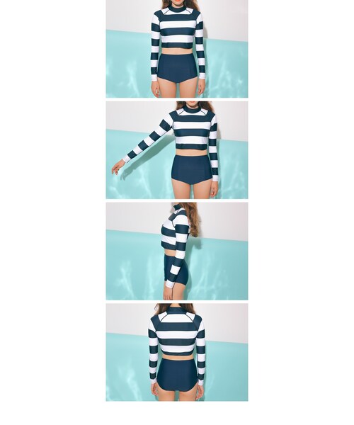 美品 プラダ クロップド ボーダージャケット ネイビー ストライプ 38 三越伊勢丹 | PRADA/プラダ_Women通販 | ロゴ入り シルク