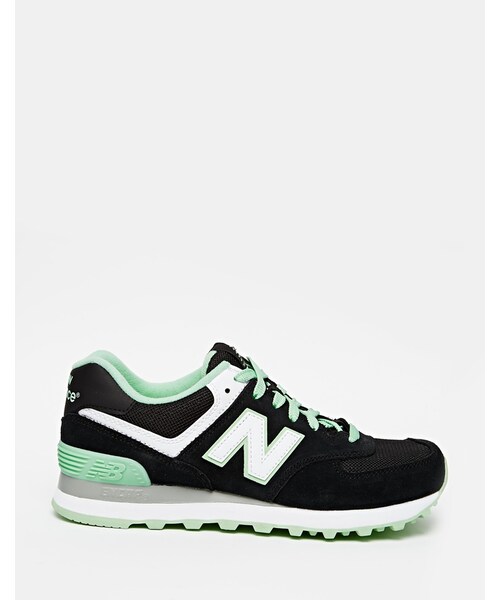 NEW BALANCE(ニューバランス)の「New Balance 574 Black Suede Sneakers(スニーカー・レディース・blackwhitegreen・US 9/US 7/US 6/US 9.5/US 8/US 5.5/US 10)」の4枚目の写真