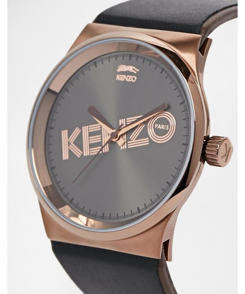 Kenzo Logo Bronze Detail Watch