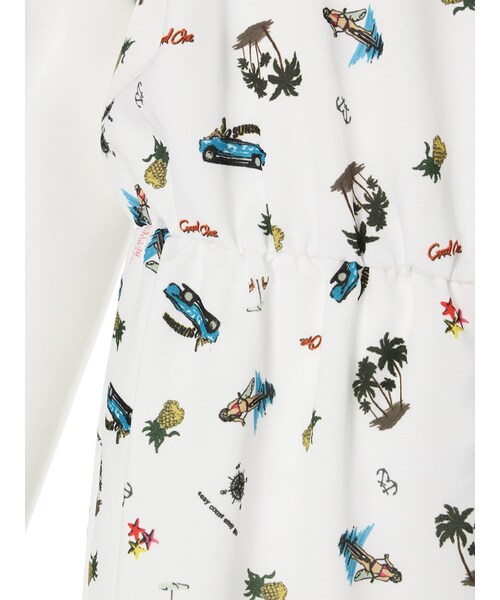 jouetie（ジュエティ）の「オールオーバーアロハオールインワン（オールインワン・サロペット・レディース・オフホワイト/アイスブルー・M）」の8枚目の写真