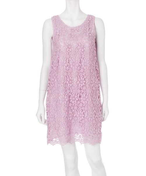 MERCURYDUO(マーキュリーデュオ)の「【DUO】 フラワーレースタンクワンピース(ワンピース/ドレス・レディース・オフホワイト/ネイビー/ラベンダー・F)」の2枚目の写真