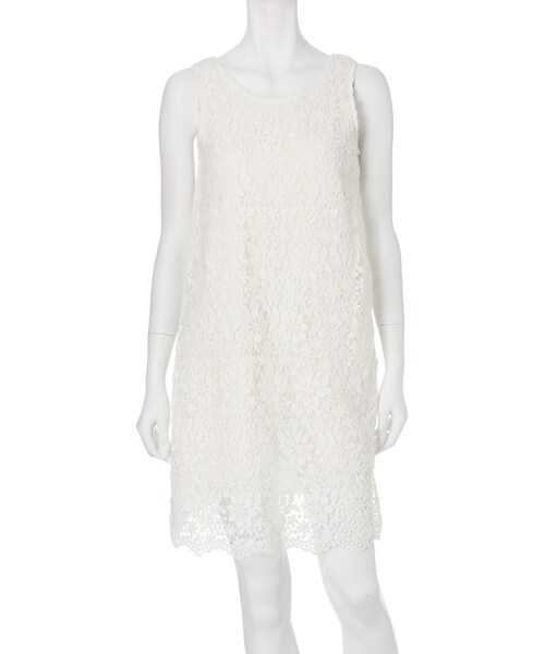 MERCURYDUO(マーキュリーデュオ)の「【DUO】 フラワーレースタンクワンピース(ワンピース/ドレス・レディース・オフホワイト/ネイビー/ラベンダー・F)」の1枚目の写真