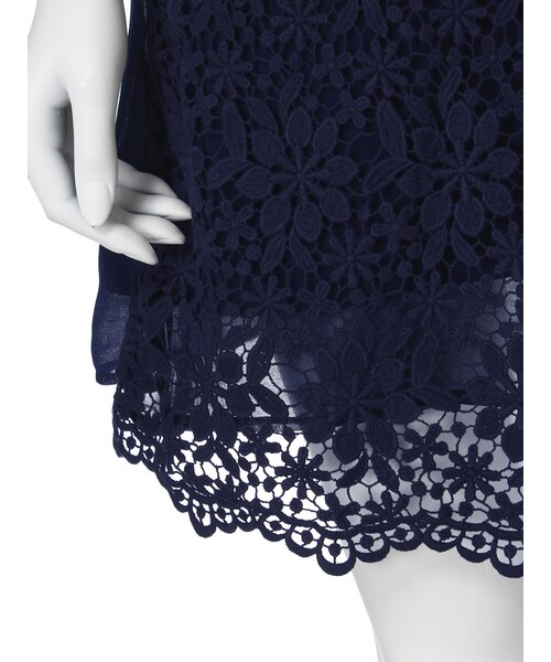 MERCURYDUO(マーキュリーデュオ)の「【DUO】 フラワーレースタンクワンピース(ワンピース/ドレス・レディース・オフホワイト/ネイビー/ラベンダー・F)」の9枚目の写真