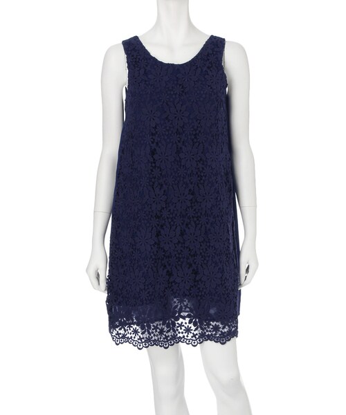 MERCURYDUO(マーキュリーデュオ)の「【DUO】 フラワーレースタンクワンピース(ワンピース/ドレス・レディース・オフホワイト/ネイビー/ラベンダー・F)」の4枚目の写真