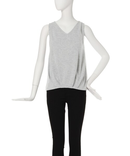 MURUA（ムルーア）の「【FEMININE】タックデザインタンク（トップス・レディース・ホワイト/グレー・F）」の2枚目の写真