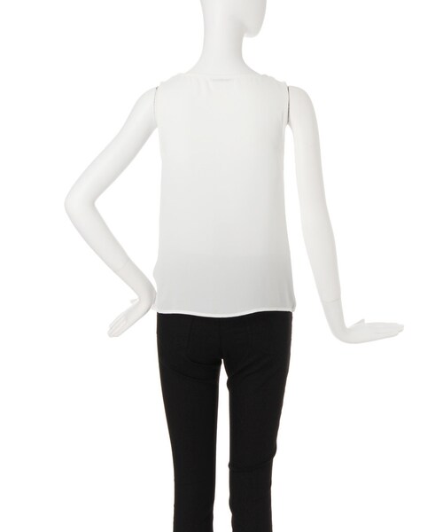 MURUA（ムルーア）の「【FEMININE】タックデザインタンク（トップス・レディース・ホワイト/グレー・F）」の7枚目の写真