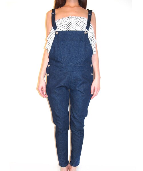 RESEXXY（リゼクシー）の「レディデニムサロペット（オールインワン・サロペット・レディース・ホワイト/アイスブルー/インディゴ）」の7枚目の写真