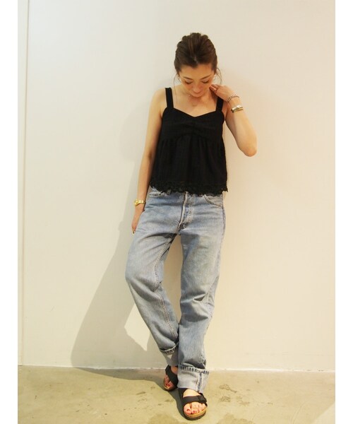 Ungrid（アングリッド）の「コットンレースビスチェ（トップス・レディース・オフホワイト/ブラック・F）」の3枚目の写真