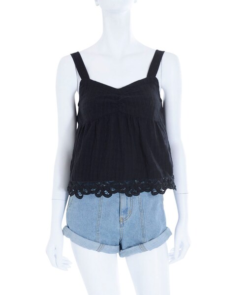 Ungrid（アングリッド）の「コットンレースビスチェ（トップス・レディース・オフホワイト/ブラック・F）」の4枚目の写真