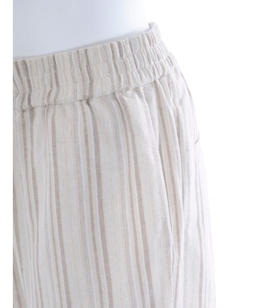Ungrid（アングリッド）の「リネンストライプラフパンツ（パンツ・レディース・ブルー/ベージュ・F）」の10枚目の写真