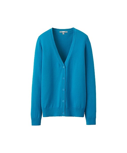 UNIQLO（ユニクロ）の「WOMEN UVカットVネックカーディガン（長袖）（セーター・カーディガン・レディース・OFF WHITE/GREEN/GRAY/PINK/BLUE/NAVY/BLACK/BEIGE/NATURAL・XXL/M/L/3XL/XL/S）」の7枚目の写真