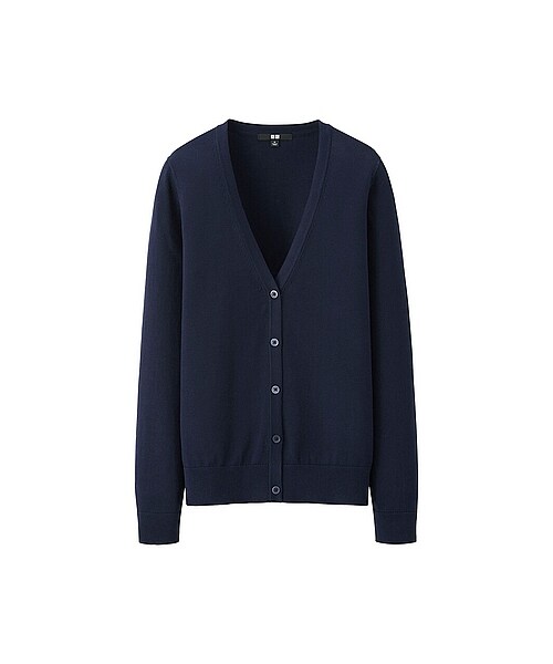 UNIQLO（ユニクロ）の「WOMEN UVカットVネックカーディガン（長袖）（セーター・カーディガン・レディース・OFF WHITE/GREEN/GRAY/PINK/BLUE/NAVY/BLACK/BEIGE/NATURAL・XXL/M/L/3XL/XL/S）」の8枚目の写真