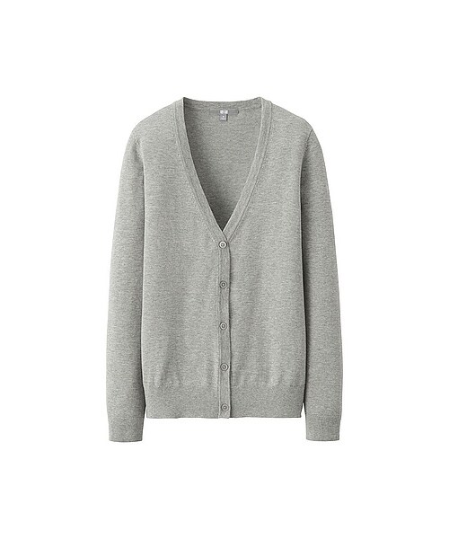 UNIQLO（ユニクロ）の「WOMEN UVカットVネックカーディガン（長袖）（セーター・カーディガン・レディース・OFF WHITE/GREEN/GRAY/PINK/BLUE/NAVY/BLACK/BEIGE/NATURAL・XXL/M/L/3XL/XL/S）」の3枚目の写真