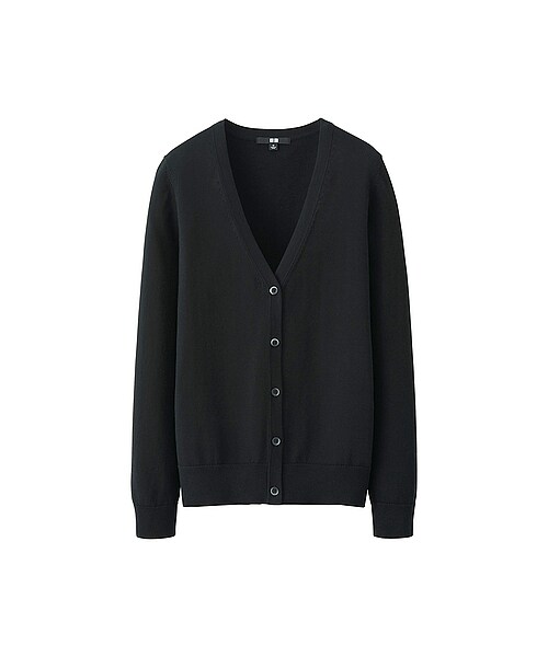 UNIQLO（ユニクロ）の「WOMEN UVカットVネックカーディガン（長袖）（セーター・カーディガン・レディース・OFF WHITE/GREEN/GRAY/PINK/BLUE/NAVY/BLACK/BEIGE/NATURAL・XXL/M/L/3XL/XL/S）」の2枚目の写真