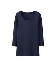 UNIQLO | WOMEN スーピマコットンモダールクルーネックT（7分袖）(Tシャツ/カットソー)
