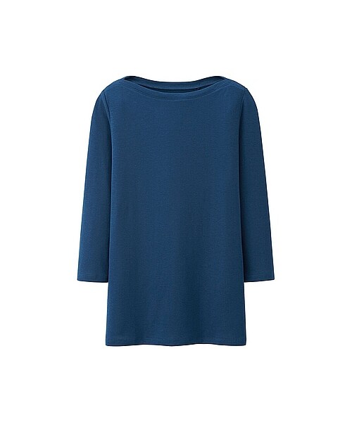 UNIQLO（ユニクロ）の「WOMEN スーピマコットンモダールボートT（7分袖）（Tシャツ/カットソー・レディース・LIGHT GRAY/RED/BLACK/BLUE/BEIGE/GRAY/LIGHT BLUE/WHITE・XL/S/L/M）」の8枚目の写真