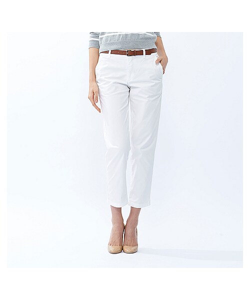 UNIQLO（ユニクロ）の「WOMEN チノパンツ（パンツ(スマートスタイルパンツ)・レディース・BEIGE/WHITE/NAVY/LIGHT BLUE/PINK・73/58/64/82/85/67/61/76/70/79/88）」の2枚目の写真