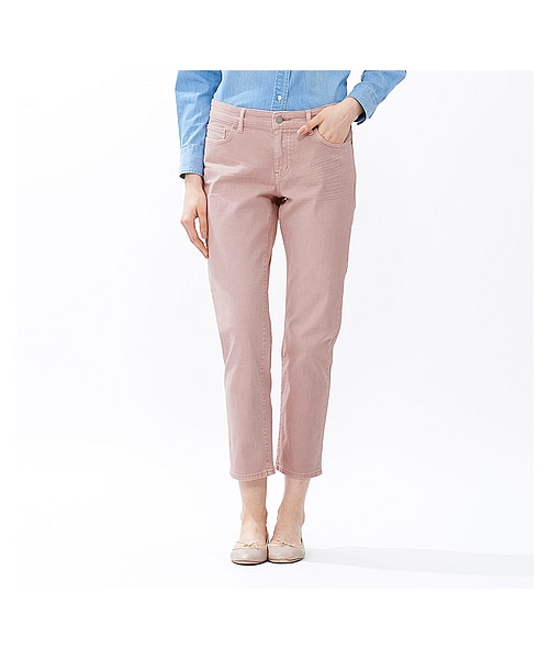 クリーム色 スリムフィットデニムパンツ セール】 〈洗濯機可能〉ストレート フィット デニム パンツ