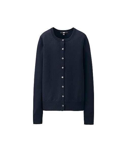 UNIQLO(ユニクロ)の「WOMEN エクストラファインメリノクルーネックカーディガン(長袖)(セーター・カーディガン・レディース・BLACK/PINK/GREEN/OFF WHITE/BLUE/DARK GRAY/NAVY/RED・S/L/3XL/M/XXL)」の6枚目の写真