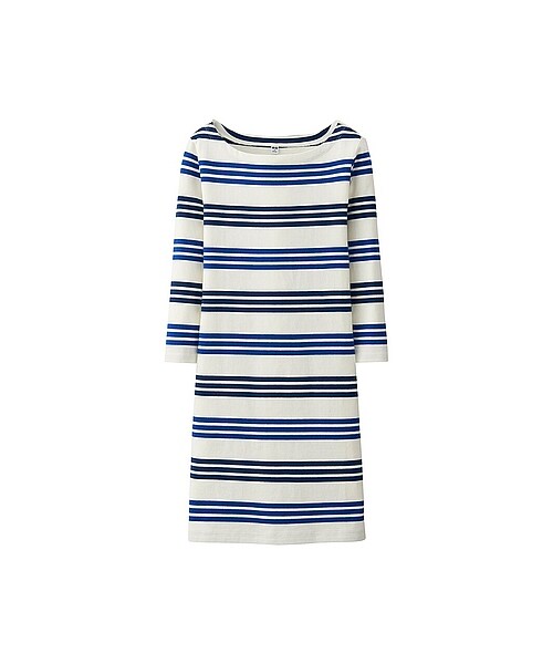 ユニクロ ユニクロ の Women ボーダーワンピース 7分袖 A ワンピース ドレス Wear