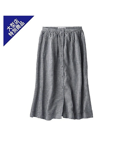 UNIQLO（ユニクロ）の「WOMEN チェックギャザースカート＋（スカート・レディース・NAVY/BLUE・64/61/58）」の2枚目の写真