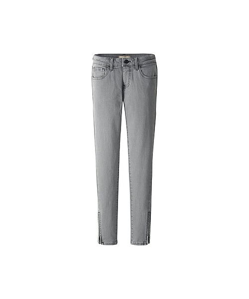 UNIQLO(ユニクロ)の「WOMEN ウルトラストレッチアンクルジーンズ(ジーンズ・レディース・GRAY/OFF WHITE・30/29)」の1枚目の写真