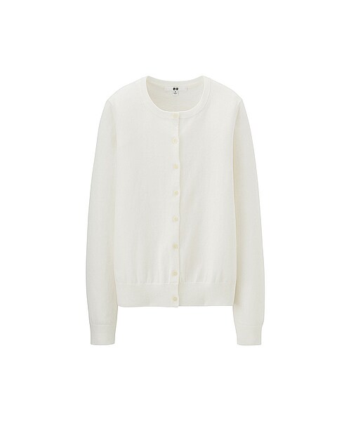 UNIQLO(ユニクロ)の「WOMEN UVカットクルーネックカーディガン(長袖)(セーター・カーディガン・レディース・PINK/GRAY/BLACK/GREEN/OFF WHITE/NAVY/LIGHT GREEN/LIGHT ORANGE/YELLOW・L/S/XL/XXL/M)」の2枚目の写真