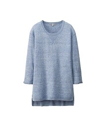 UNIQLO | WOMEN プレミアムリネンクルーネックセーター（7分袖）(ニット/セーター)