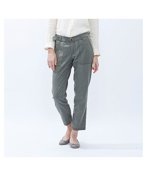 UNIQLO(ユニクロ)の「WOMEN テンセルリネンアンクルパンツ(パンツ(スマートスタイルパンツ)・レディース・LIGHT BLUE/BEIGE/NAVY/WHITE/OLIVE・3XL/XXL/S/XL/L/M)」の4枚目の写真