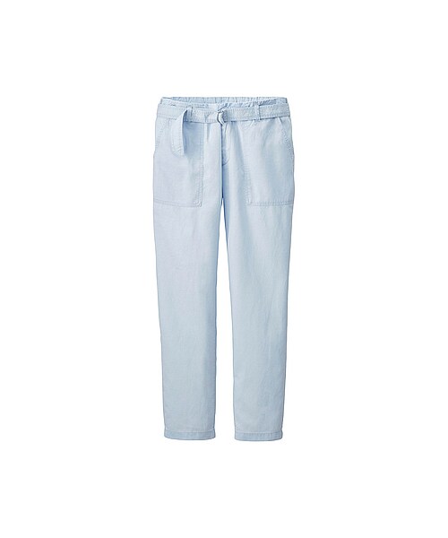 UNIQLO(ユニクロ)の「WOMEN テンセルリネンアンクルパンツ(パンツ(スマートスタイルパンツ)・レディース・LIGHT BLUE/BEIGE/NAVY/WHITE/OLIVE・3XL/XXL/S/XL/L/M)」の1枚目の写真
