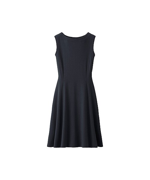 UNIQLO（ユニクロ）の「WOMEN フレアワンピース（ノースリーブ）（ワンピース・レディース・BLUE/BLACK・M/S/XL/L）」の2枚目の写真
