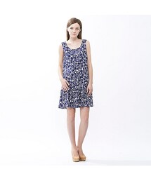 UNIQLO | WOMEN レーヨンプリントワンピース（ノースリーブ）(ワンピース/ドレス)