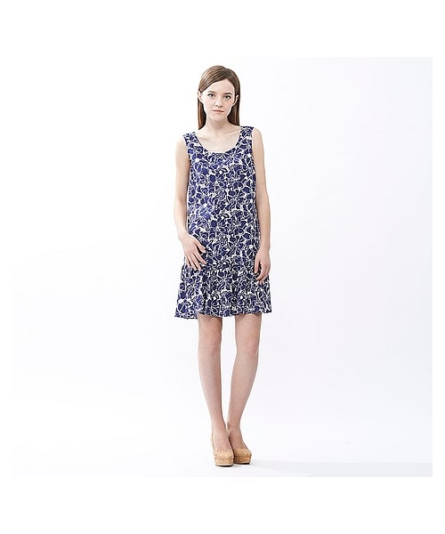 UNIQLO(ユニクロ)の「WOMEN レーヨンプリントワンピース(ノースリーブ)(ワンピース・レディース・YELLOW/RED/BLUE・M/XXL/S/L/XL)」の2枚目の写真